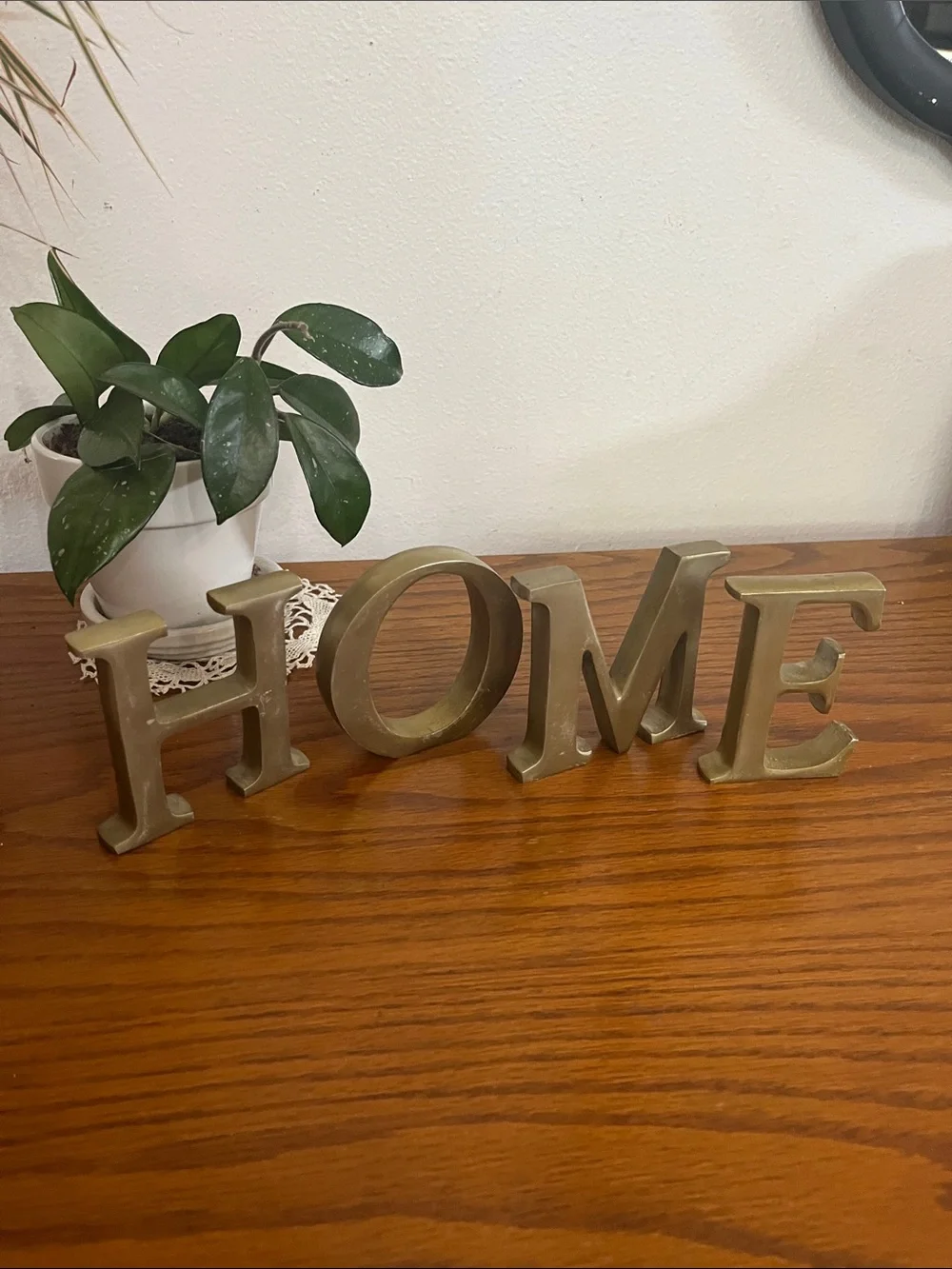 Brass HOME letters classic home